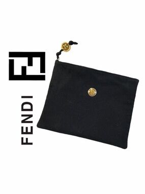 Fendi VINTAGE Black Canvas Pouch‎